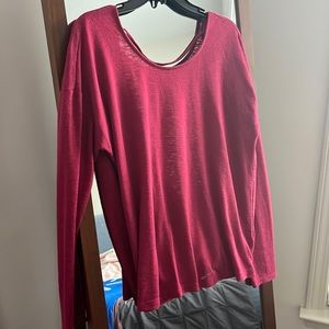 Pink long sleeve with fully open back